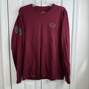 Jordan Brand Mens Long Sleeve T Shirt‎ Burgundy Crew Neck Graphic Print Size M
